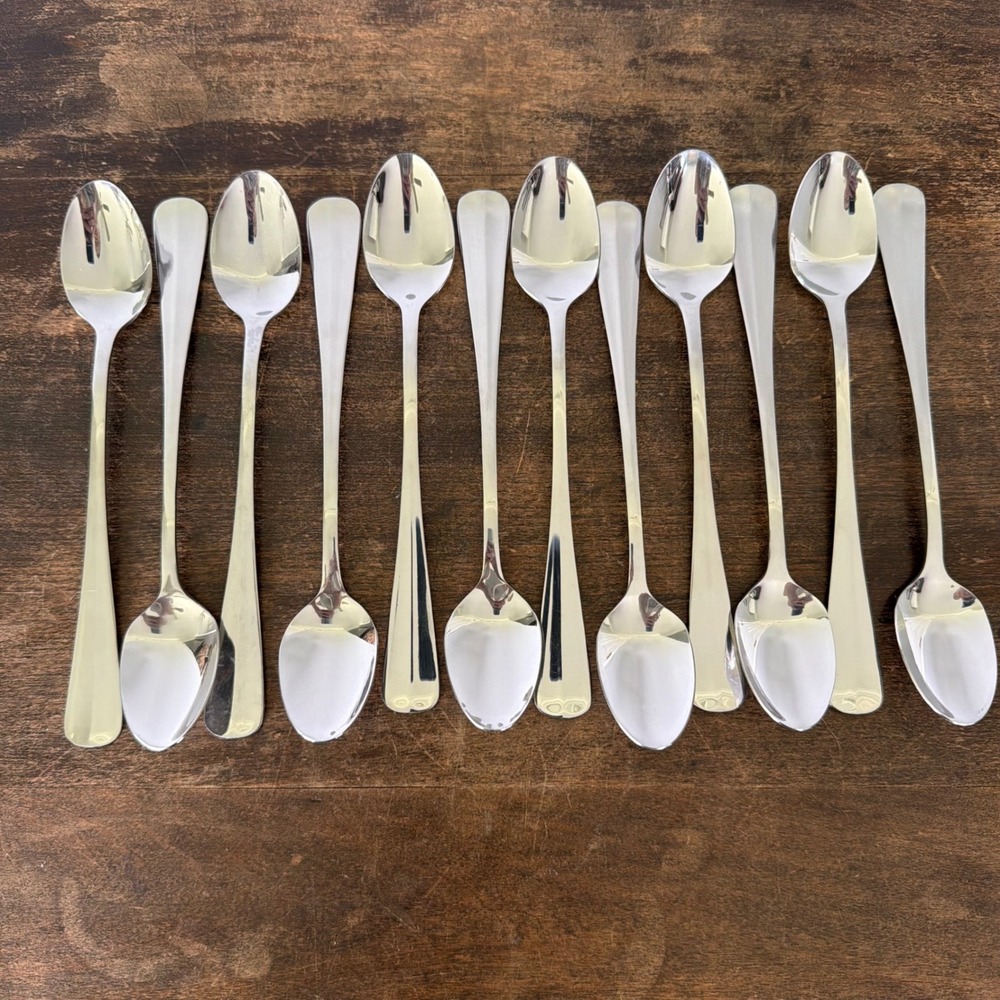 12 Wallace Naples Stainless Oval‎ Soup Spoon 7.5" Flatware China